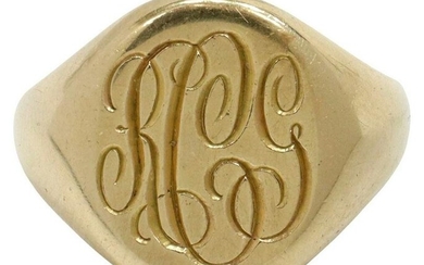 ESTATE TIFFANY & CO 14KT YELLOW GOLD SIGNET RING