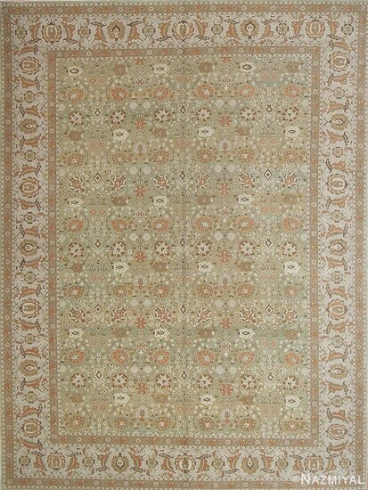 EXTREMELY FINE MODERN TURKISH CARPET OF A TABRIZ DESIGN. 14 ft 1 in x 10 ft 2 in (4.29 m x 3.1 m)