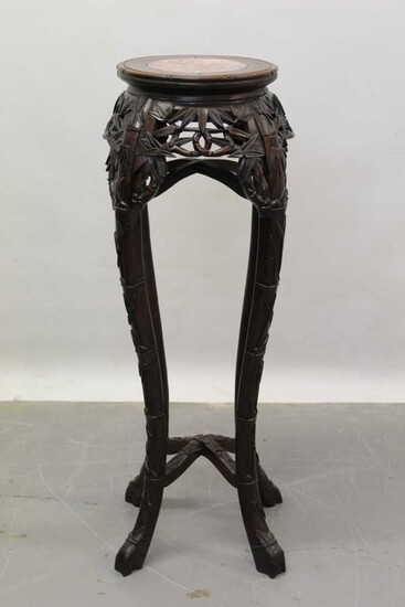 Early 20th century Chinese hardwood urn stand
