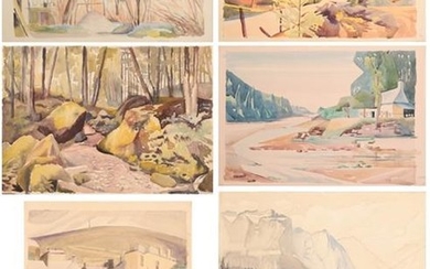 Edith Lawrence (1890-1973) ''Brittany'' Signed and inscribed, watercolour, together with...