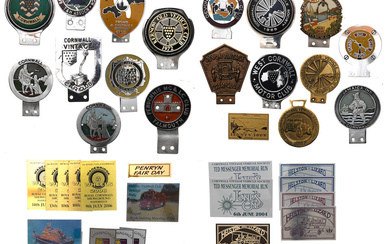 Eighteen Cornwall and Devon related car badges