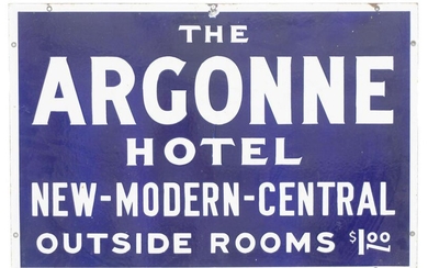 Enameled Metal Argonne Hotel Sign