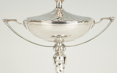 English 1920s Sterling Silver Lidded Compote