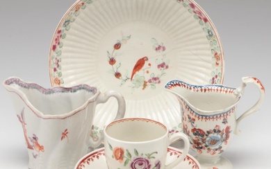 English Pearlware with Chinese Export Famille Rose and Imari Tableware