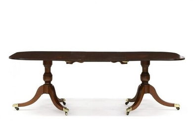 English Regency Mahogany Double Pedestal Dining Table