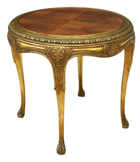 FRENCH PARCEL GILT CIRCULAR SIDE TABLE