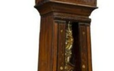 FRENCH PROVINCIAL PINE MORBIER LONG CASE CLOCK