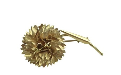 Flower brooch in 18K yellow gold