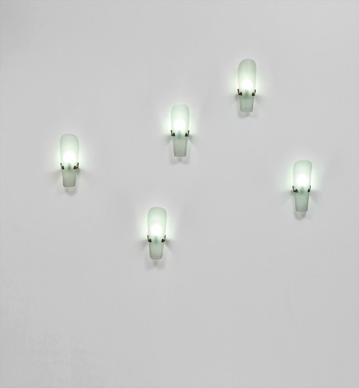 Fontana Arte, Set of five wall lights, model no. 1636