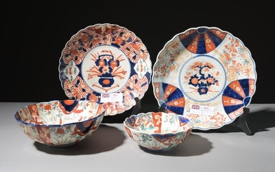 Four Pieces Imari Chargers & Bowls