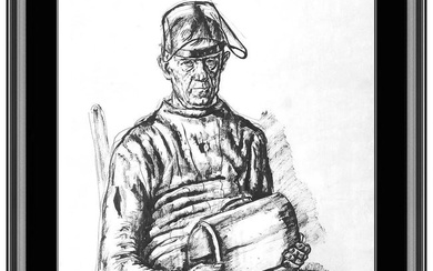 Francis De Erdelyi Erdely Original Drawing Signed Male Portrait Framed Artwork