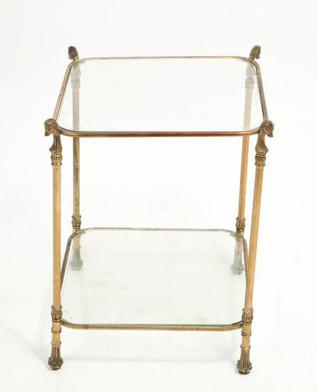 French Empire Style 2-Tier Metal Side Table