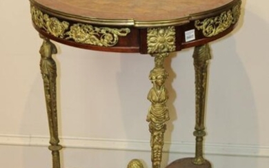 French Parquetry Inlaid Lamp Table