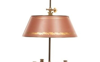French Tole and Brass Bouillotte Lamp