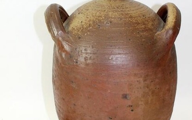 French glazed pottery double handled jug