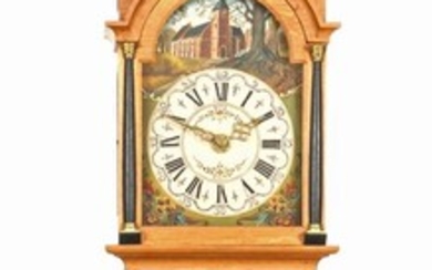 (-), Frisian tail clock with painted dial, openwork...