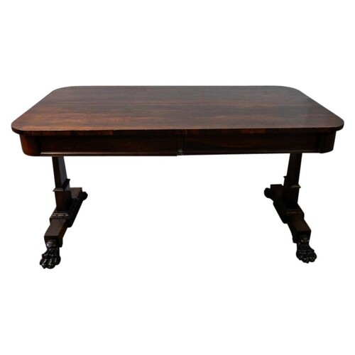 GEORGE IV ROSEWOOD LIBRARY TABLE CIRCA 1830 the rounded rect...
