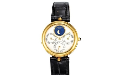 GERALD GENTA | REFERENCE G2233.8, A YELLOW GOLD ANNUAL CALENDAR WRISTWATCH WITH MOON PHASES, CIRCA 1980