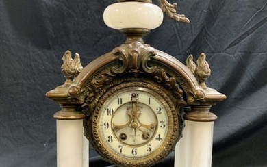 GILBERT Tuscan Gilt Bronze & Onyx Mantel Clock