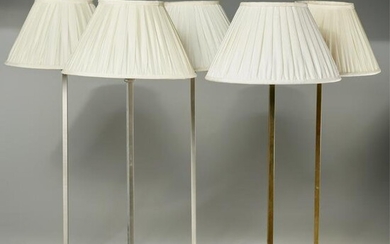 Galerie des Lampes (attrib), nickel & brass lamps