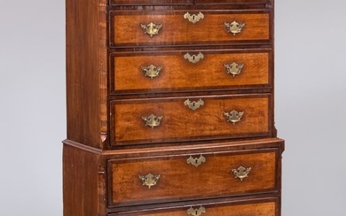 George III Oak and Mahogany Chest-on-Chest
