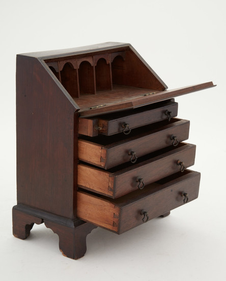 George III Style Mahogany Miniature Slant-Front Desk