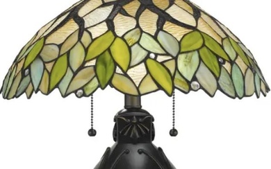 Green Leaf Tiffany Style Table Lamp