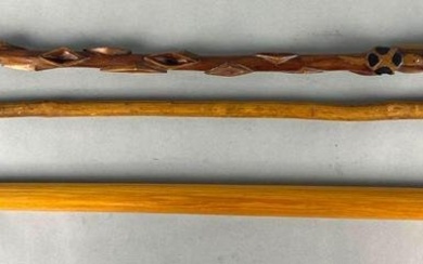 Group of 3 Antique Wood Walking Canes
