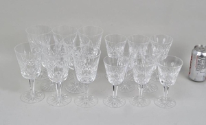 Group of Eight Waterford Goblets, Eight Wines