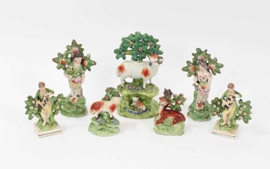 Group of early 19th century Staffordshire pearlware bocage figures
