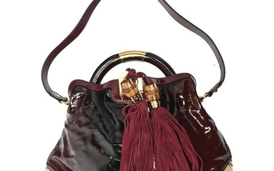 Gucci Bordeaux Bag with Bamboo and Suede Fringe.