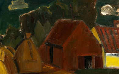 Gustave De Smet Belgium / 1877 - 1943 Landscape with farm and haystacks (ca. 1937-1938)
