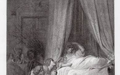 Gustave Dore 1882 engraving The Lady's Dream signed