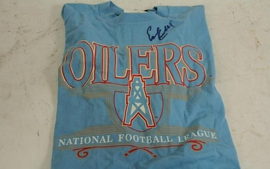 HOUSTON OILERS SHIRT SIGNED BY EARL CAMPBELL
