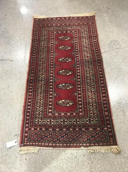 Hand-Knotted Bokhara Rug