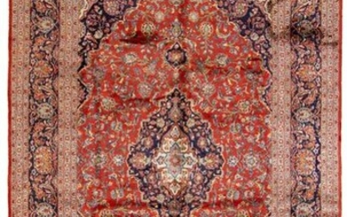 Hand-knotted Kashan Wool Rug 6'9" x 10'10"