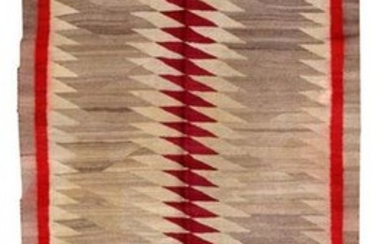 Handmade antique American-Indian Navajo rug 4.2' x 9.2'