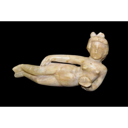 Hellenistic Reclining Alabaster Figure 3rd BC 15CM LENGTH