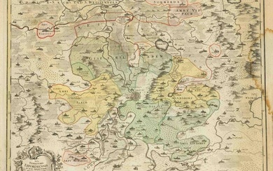Historical map of Thuringia with Erfurt in the center, ''Nova Territorii Erfordiensis...'', part