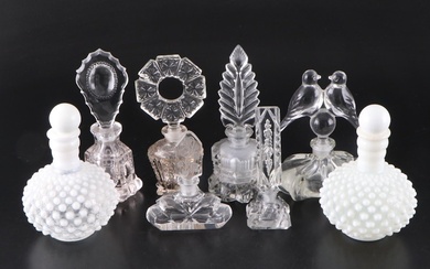 Hobnail Milk Glass, Cut Crystal, and Czech Glass Style Perfume Bottles