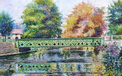 Hugues Claude Pissarro b.1935 (French) Bridge over