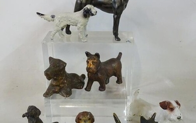 INCLUSIVE LOTS OF DOG FIGURES, SOME BRONZE 3.25"