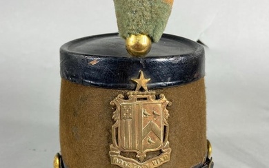 INDIAN WARS - SPAN-AM P1872 SHAKO - MASSACHUSETTS FIRST CORPS OF CADETS