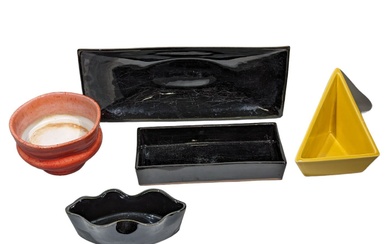 JAPON Ensemble de plats et vases à ikebana... - Lot 362 - Actéon - Compiègne Enchères
