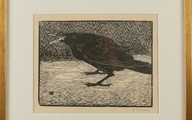 Jan Mankes. 1889 - 1920. Crow. Woodcut on paper. Size