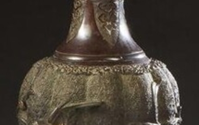 Japanese Baluster Bronze Vase, late 19th c., the