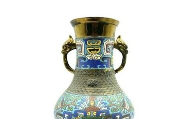 Japanese Gilt Bronze with Cloisonne Vase
