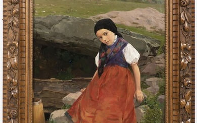 Jaroslav Špillar (1869 - 1917) GIRL IN A FOLK DRESS
