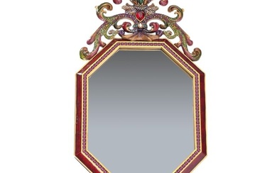 Jay Strongwater Enameled and Bejeweled Wall Mirror