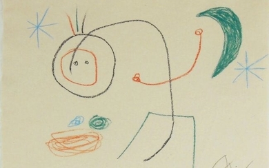 Joan Miro (1893-1983) Crayon Drawing